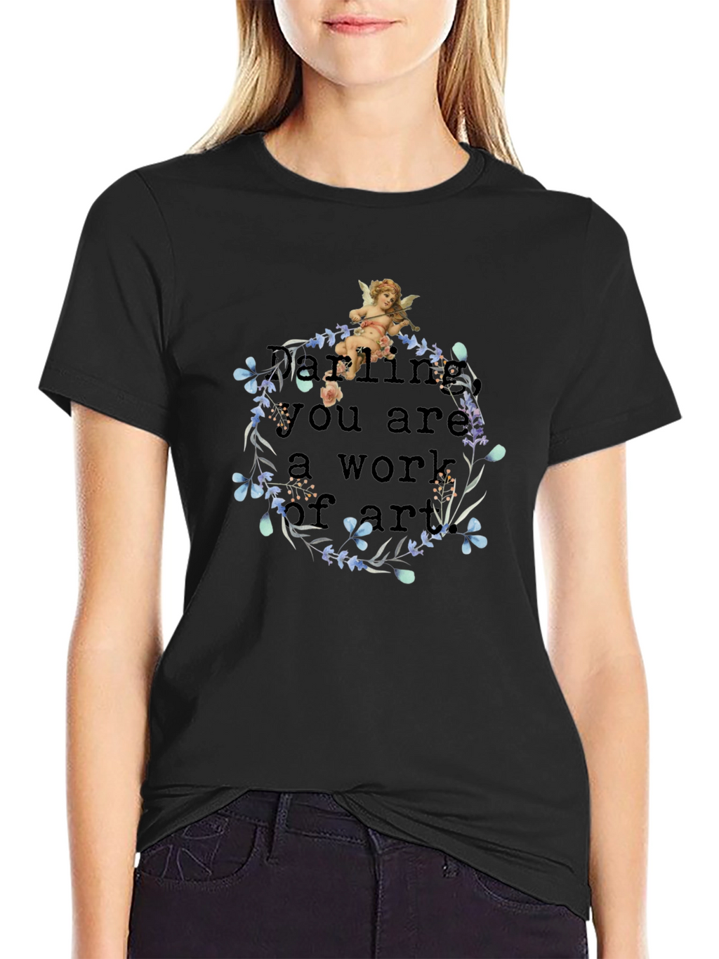 Artistic Angel Black T-Shirt