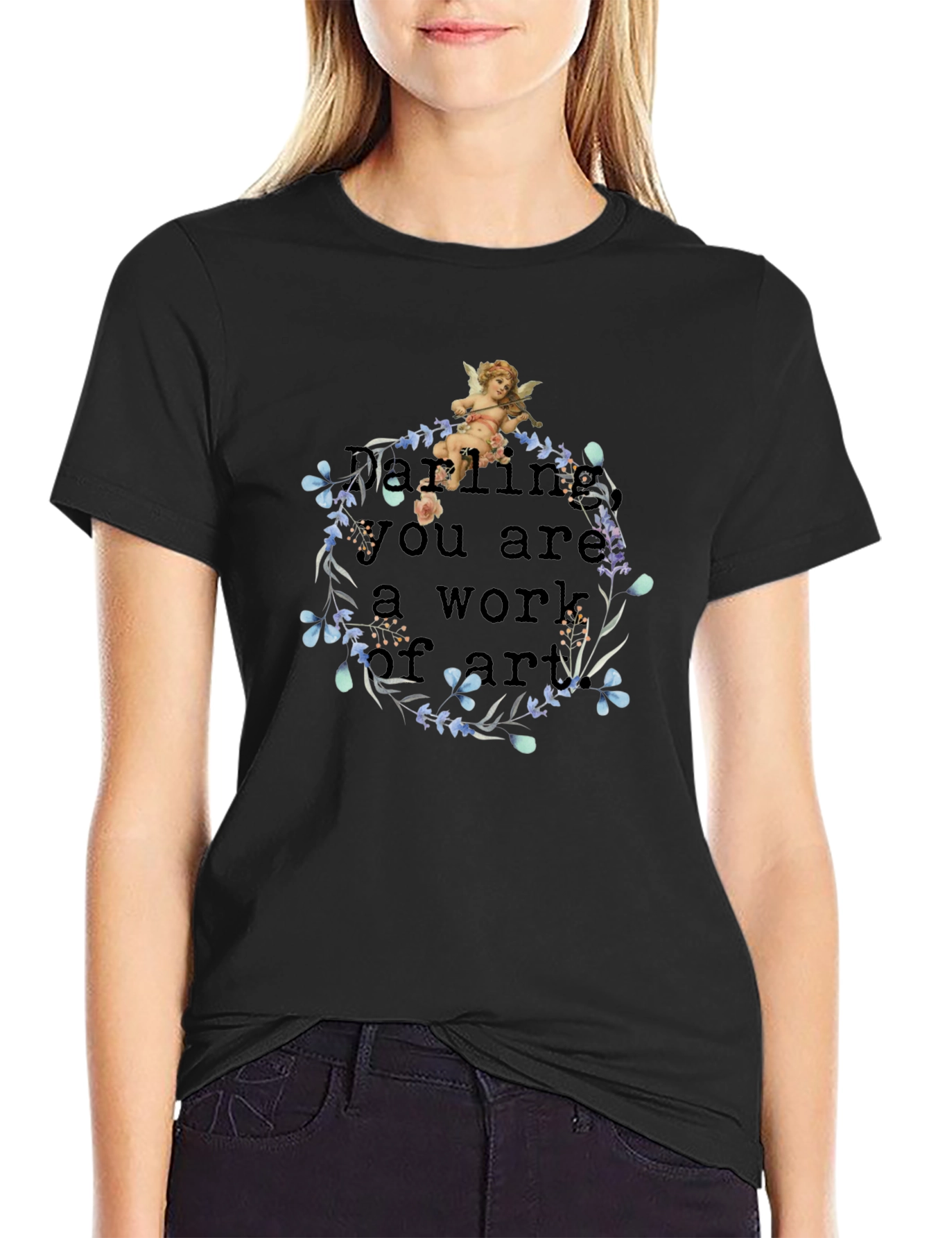 Artistic Angel Black T-Shirt