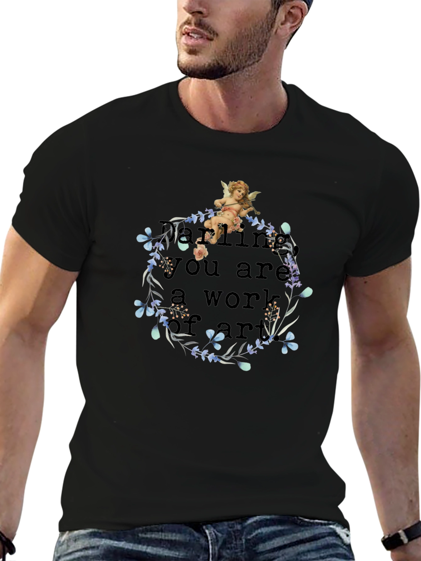 Artistic Angel Black T-Shirt