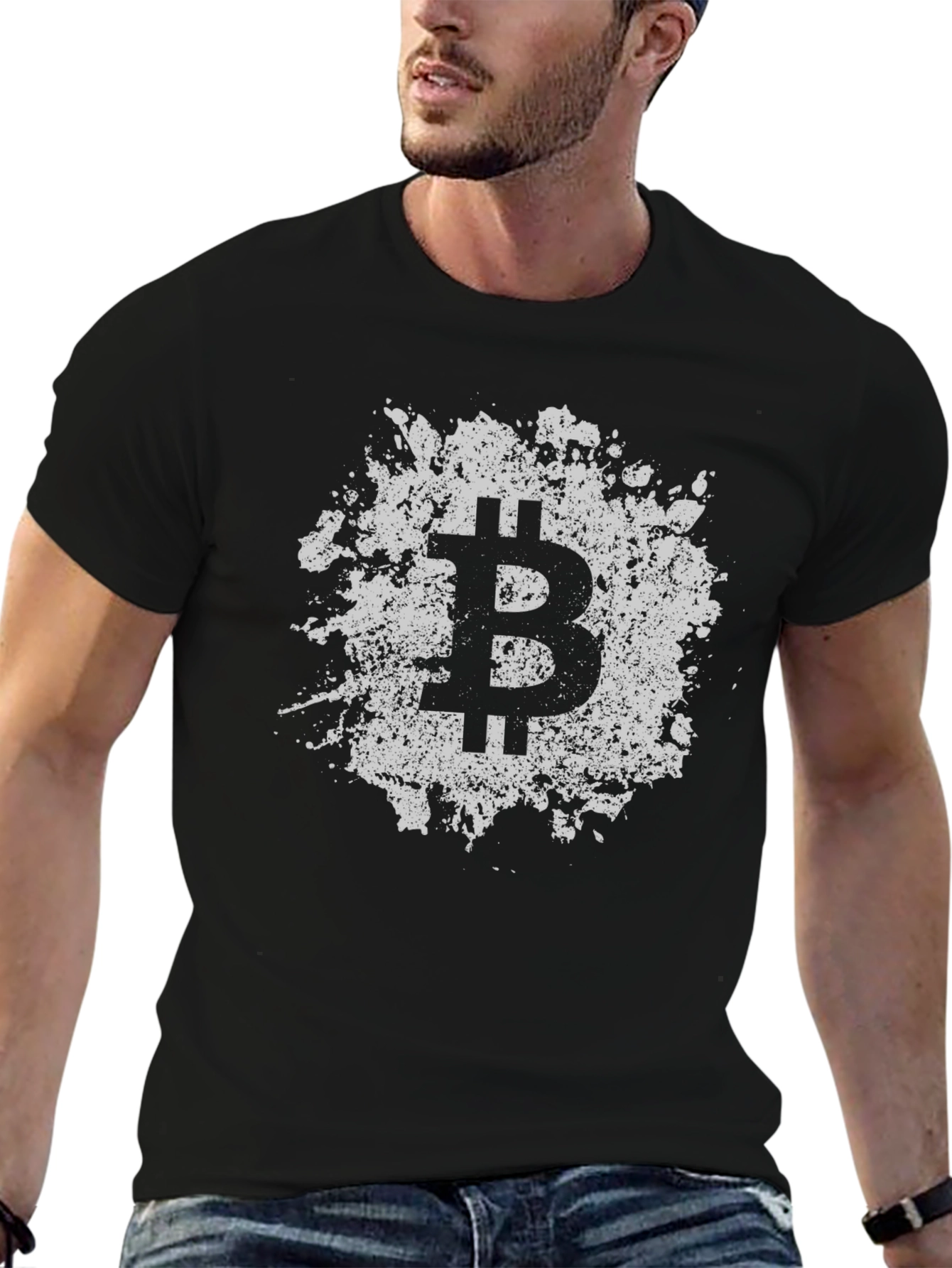 Bitcoin Splatter Graphic Tee - Crypto Currency Fashion