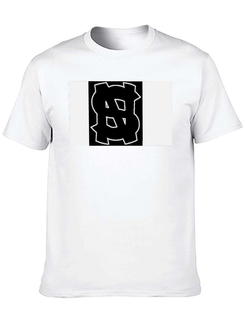 Black Tee with Bold Geometric Graphic