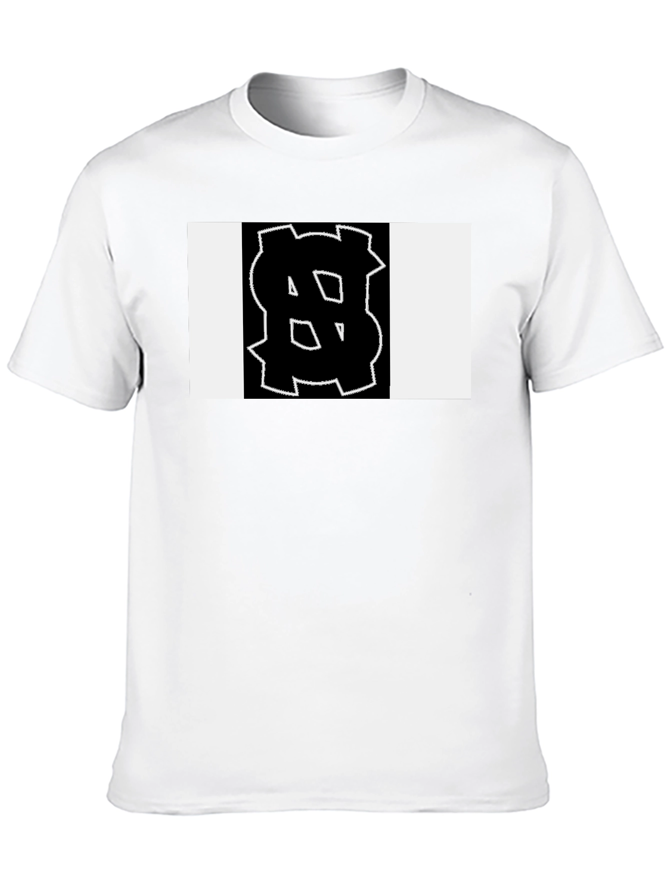 Black Tee with Bold Geometric Graphic