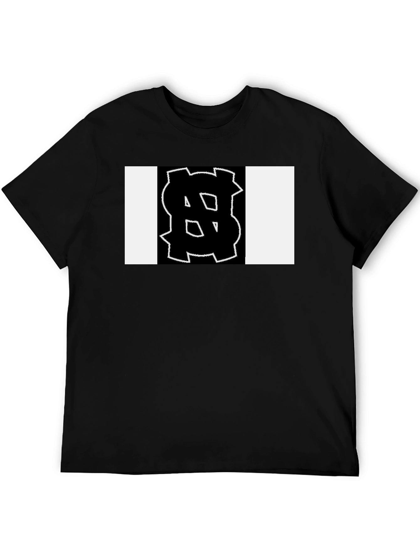 Black Tee with Bold Geometric Graphic