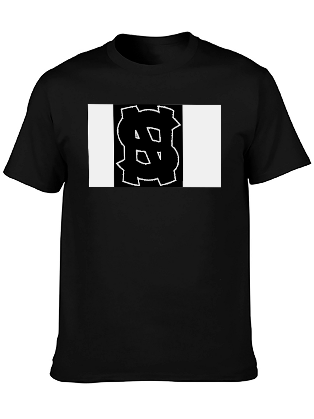Black Tee with Bold Geometric Graphic
