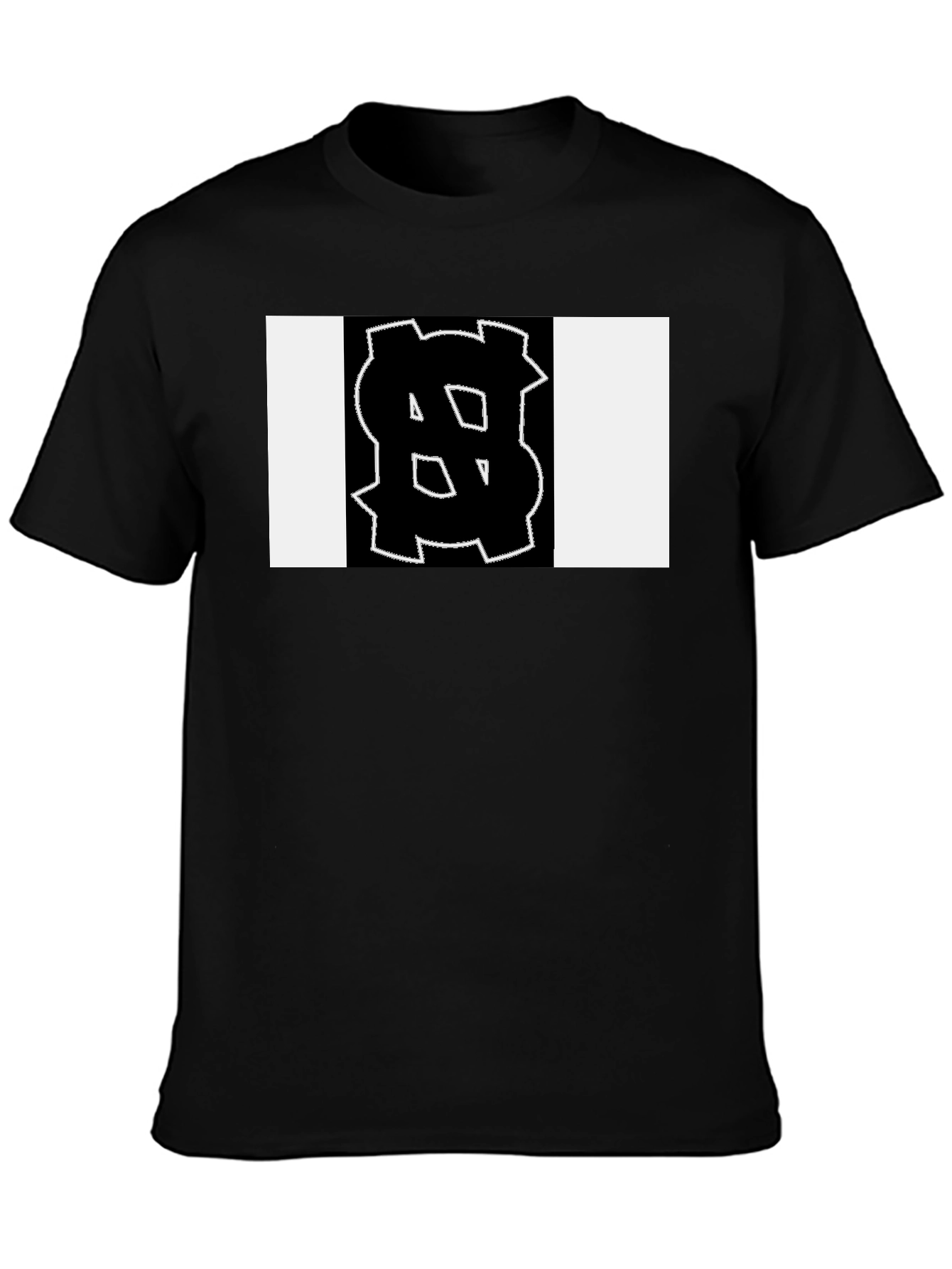 Black Tee with Bold Geometric Graphic