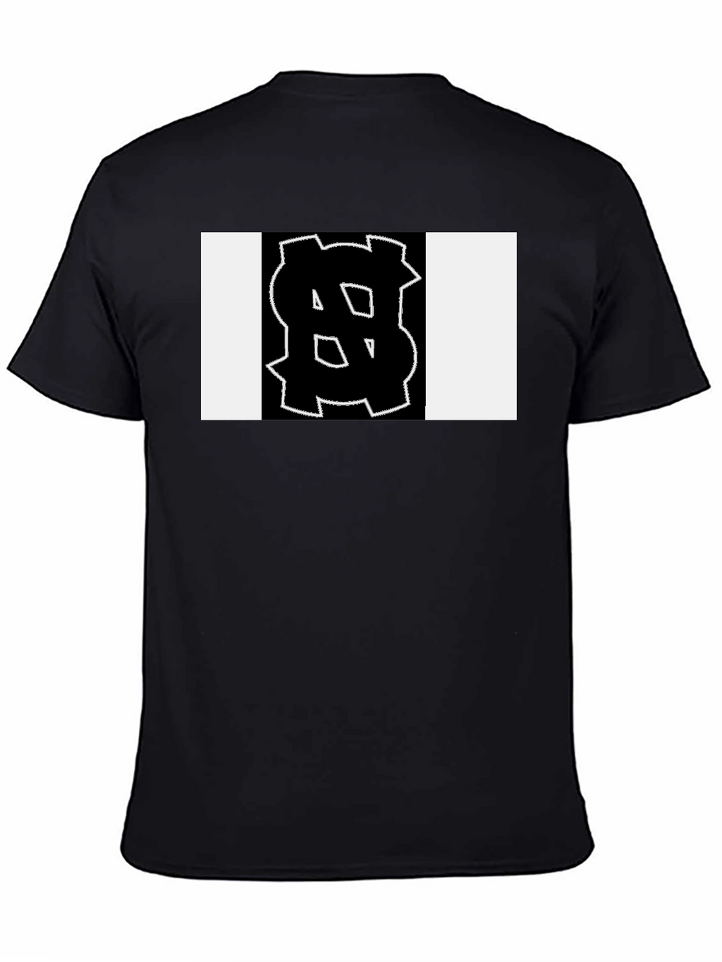 Black Tee with Bold Geometric Graphic