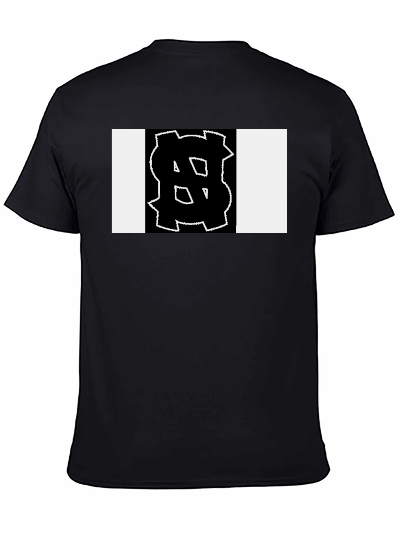 Black Tee with Bold Geometric Graphic