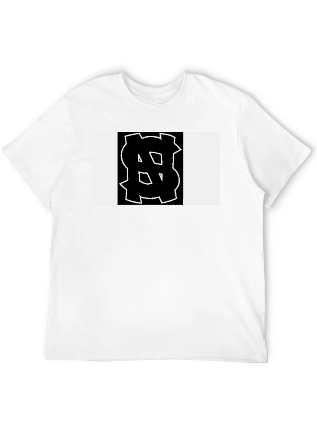 Black Tee with Bold Geometric Graphic