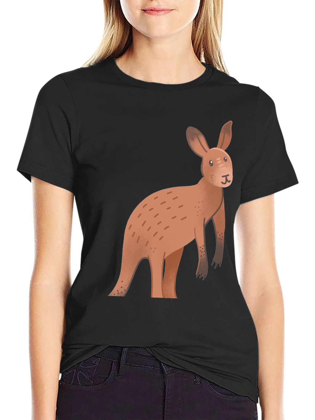 Kangaroo Graphic Tee - Stylish & Unique Black T-Shirt