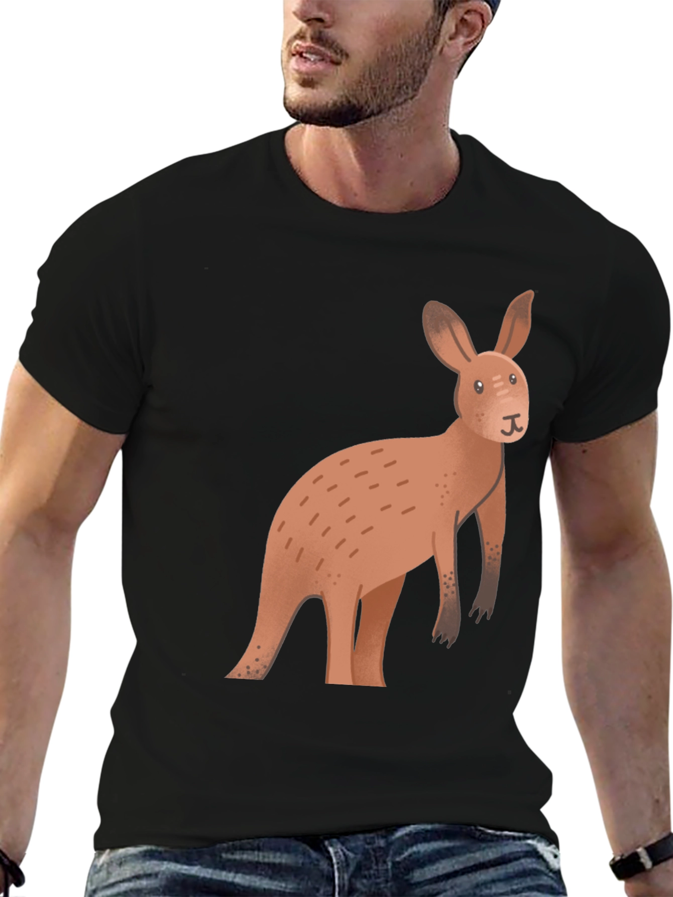 Kangaroo Graphic Tee - Stylish & Unique Black T-Shirt