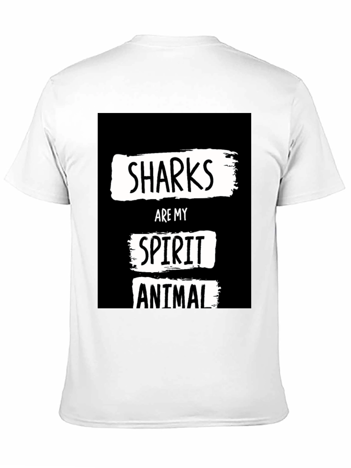 Shark Spirit Animal Black Graphic T-Shirt
