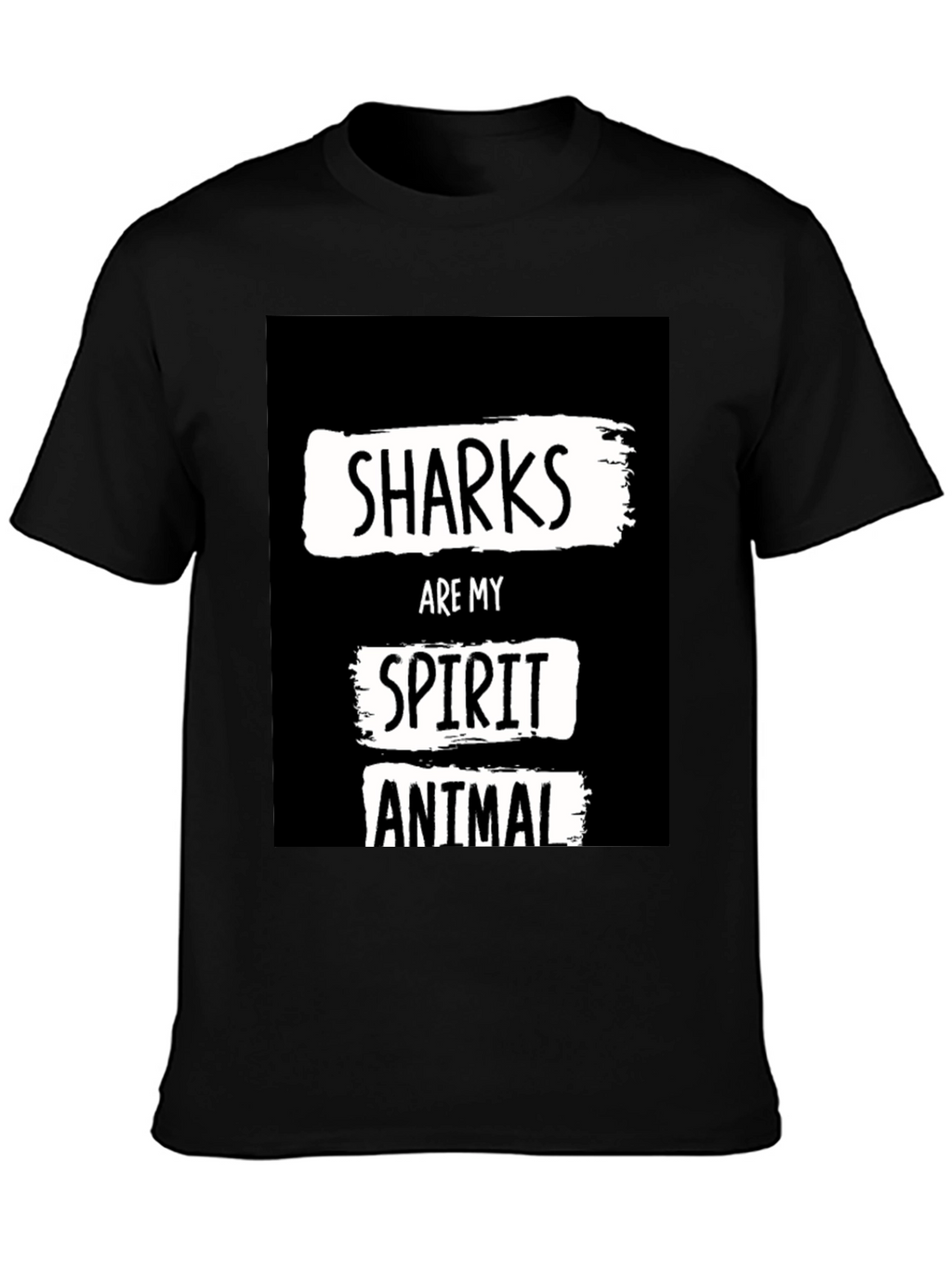 Shark Spirit Animal Black Graphic T-Shirt
