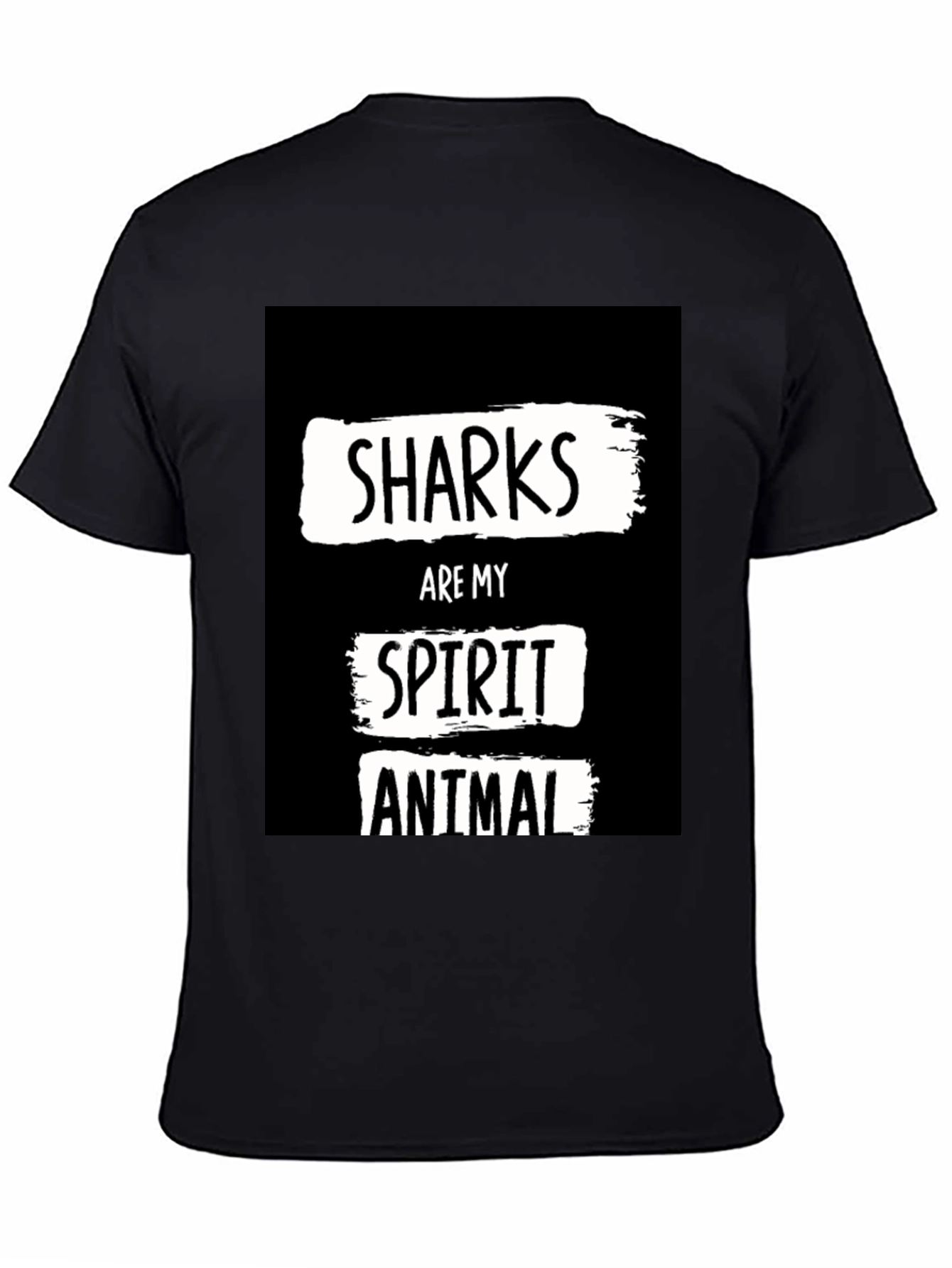 Shark Spirit Animal Black Graphic T-Shirt