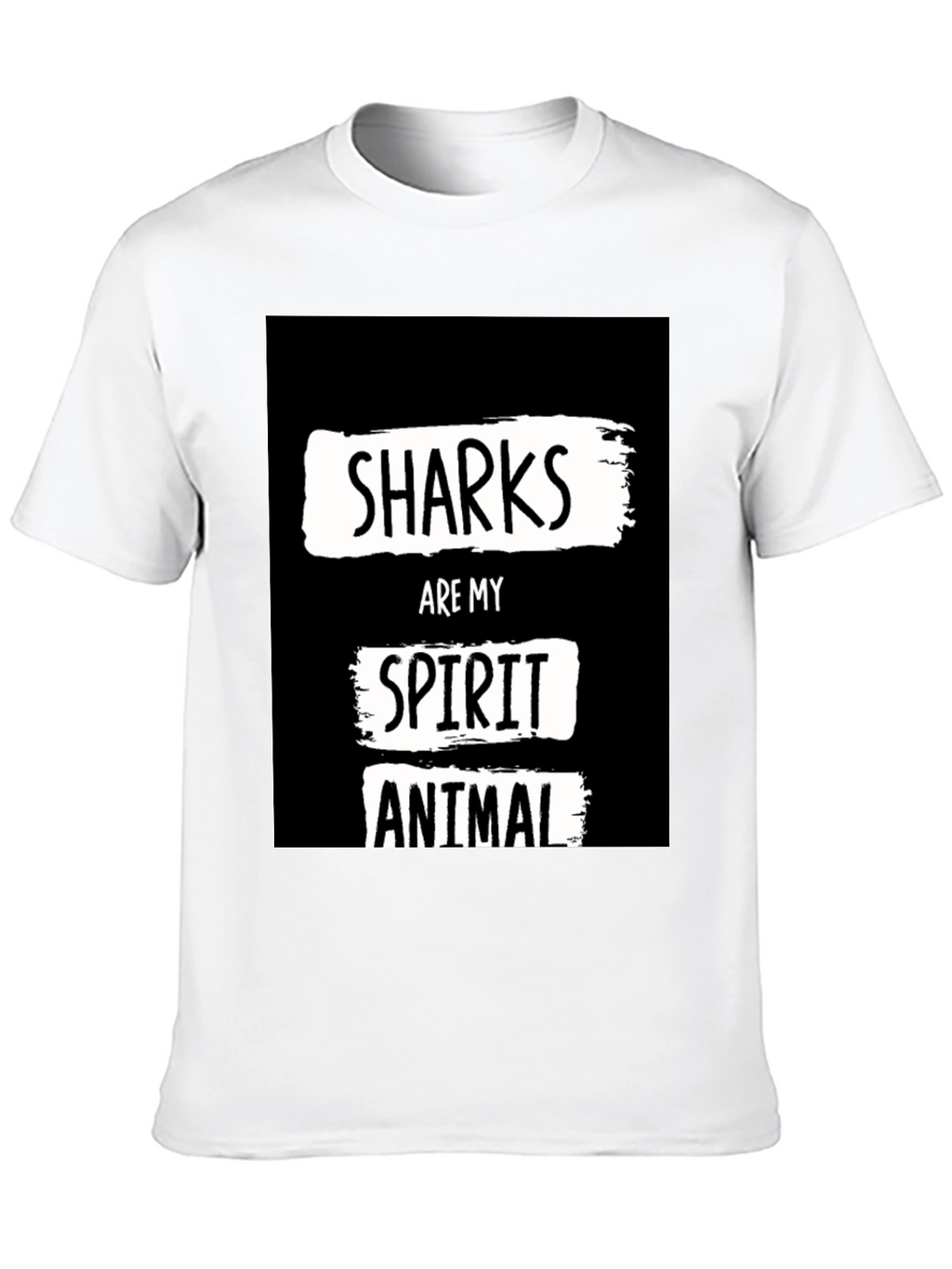 Shark Spirit Animal Black Graphic T-Shirt