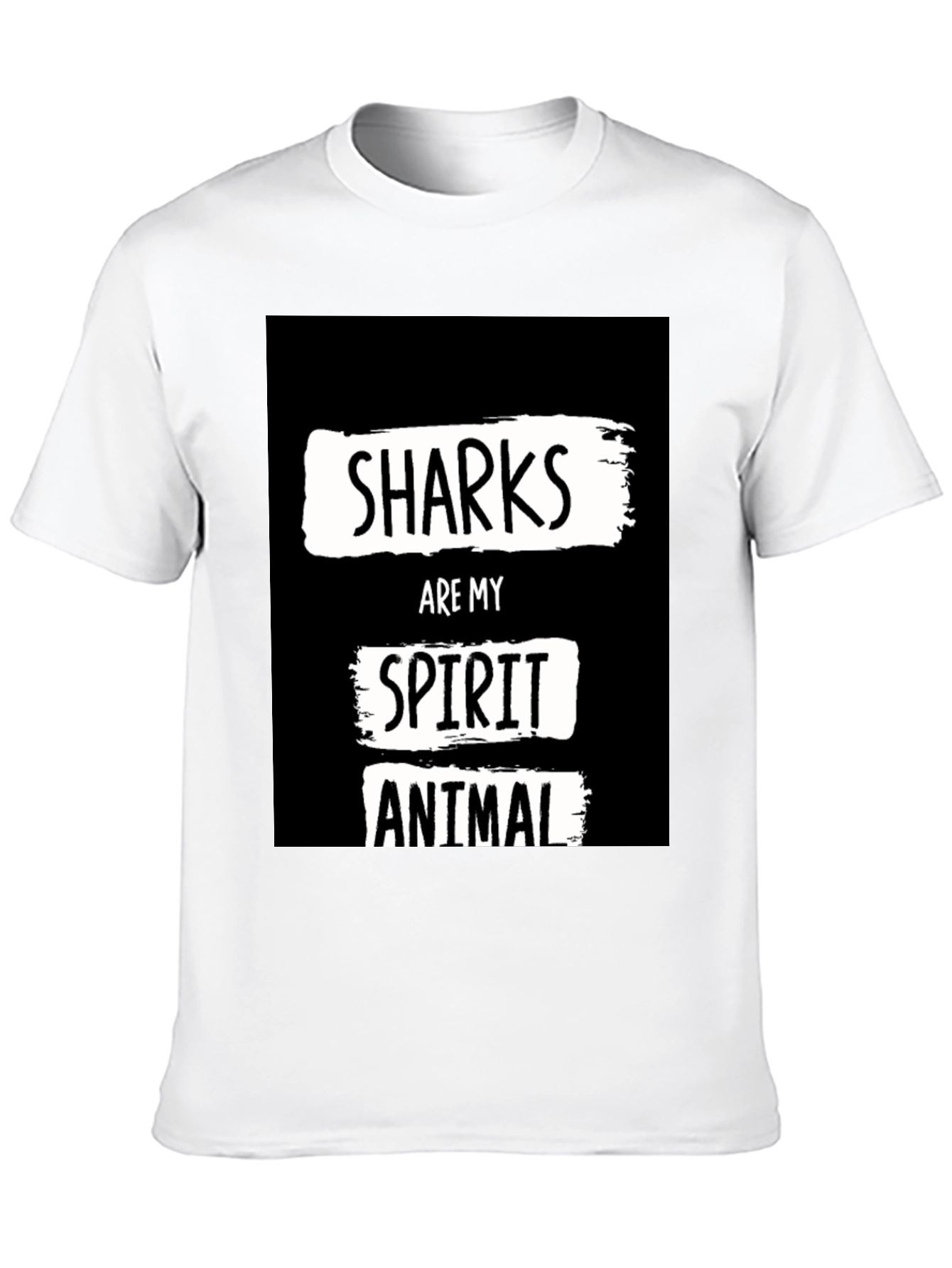Shark Spirit Animal Black Graphic T-Shirt