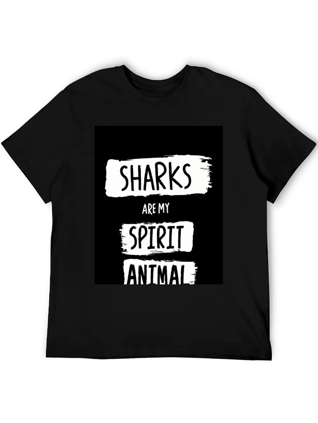 Shark Spirit Animal Black Graphic T-Shirt