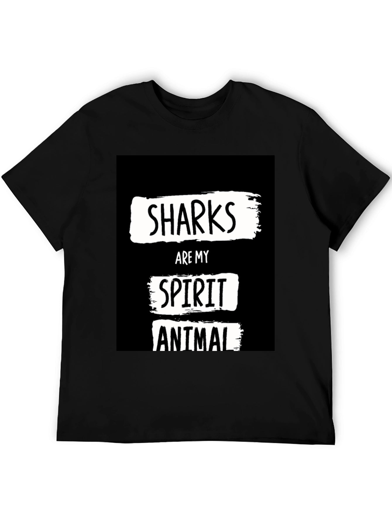 Shark Spirit Animal Black Graphic T-Shirt