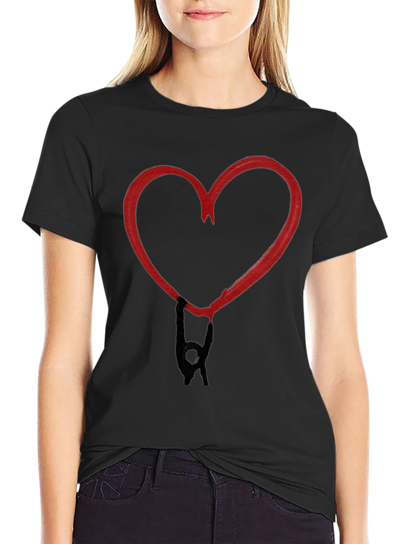Heart Hands Black T-Shirt