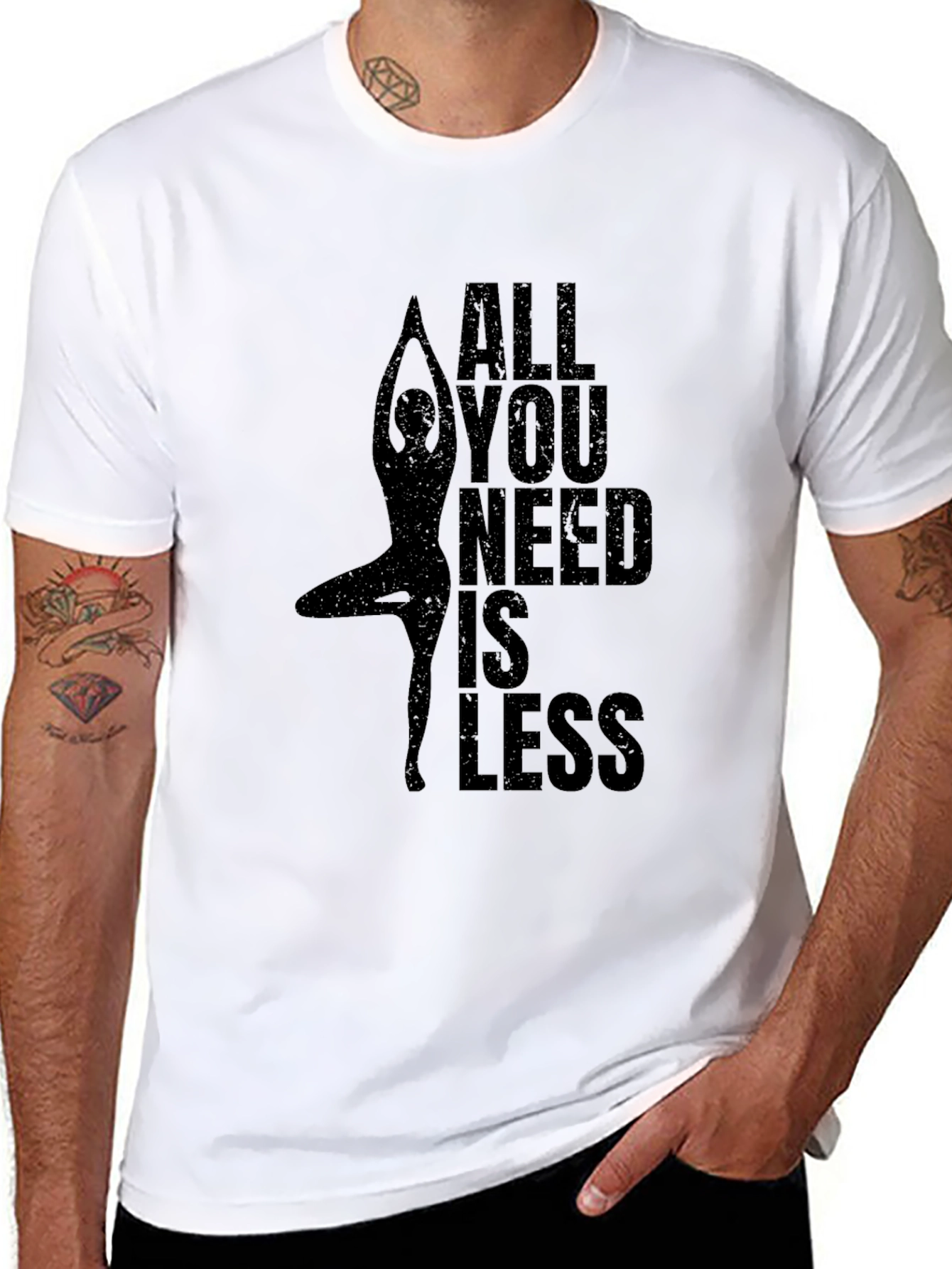 Yoga Graphic T-Shirt - All You Need Is Less