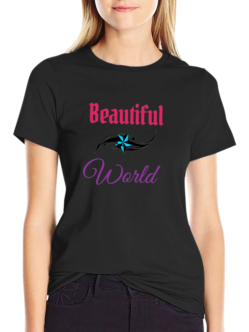 Beautiful World Graphic Tee - Stylish Comfort
