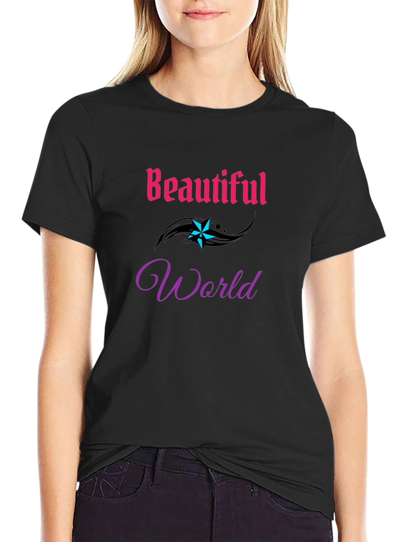Beautiful World Graphic Tee - Stylish Comfort