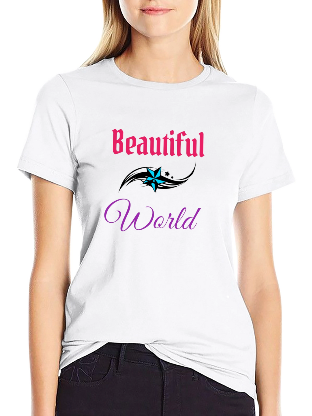 Beautiful World Graphic Tee - Stylish Comfort