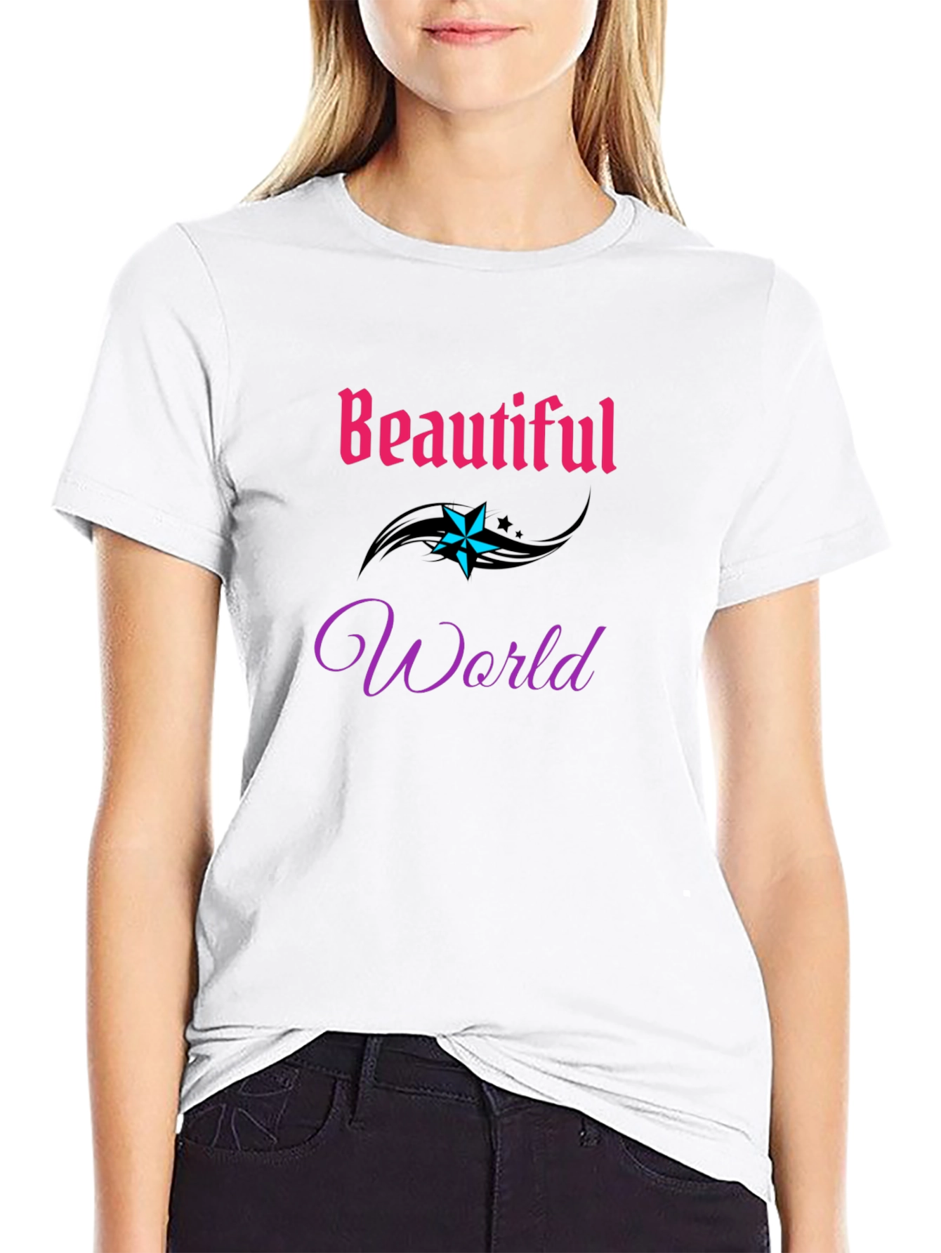 Beautiful World Graphic Tee - Stylish Comfort