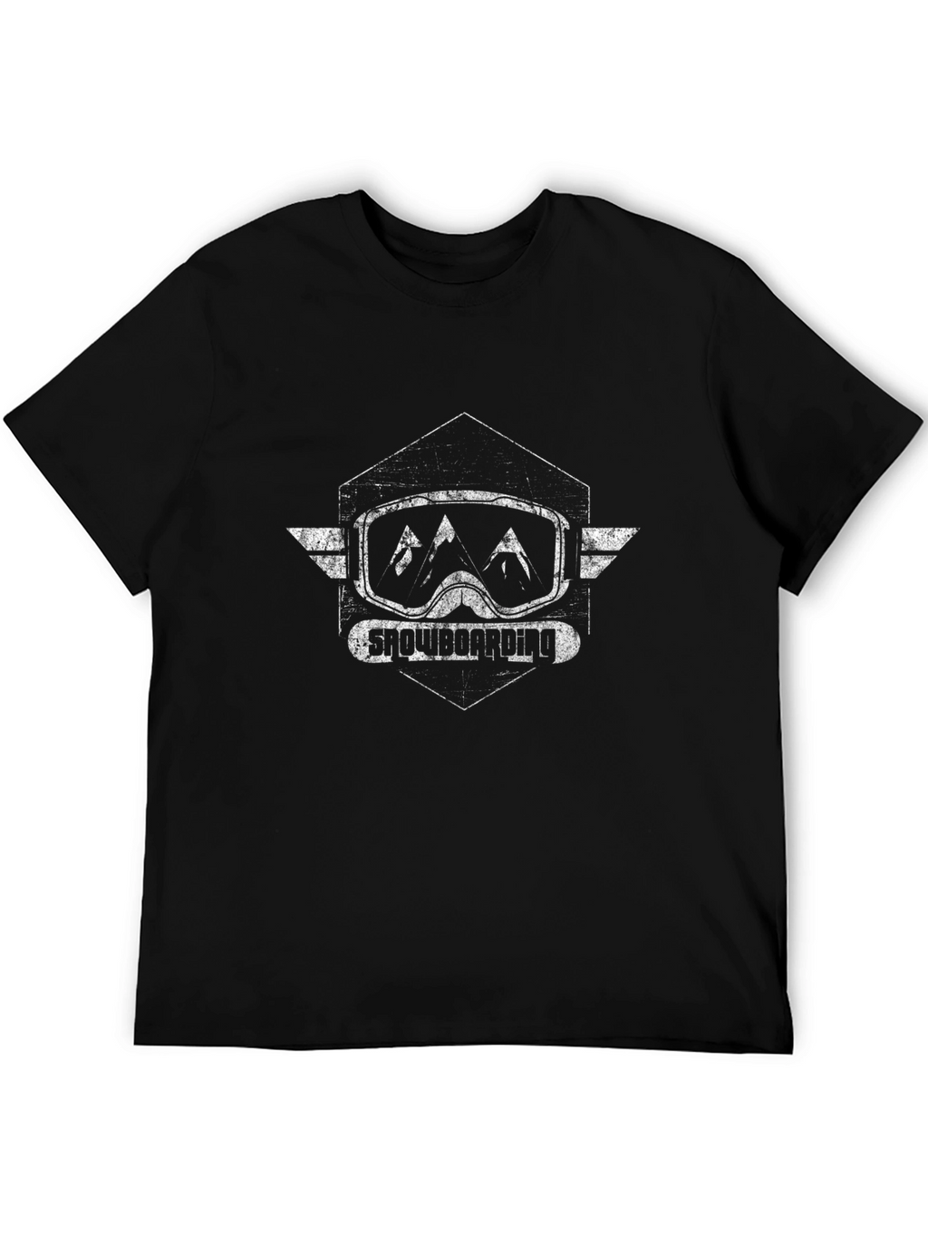 Snowboarding Graphic Tee - Black Cotton T-Shirt