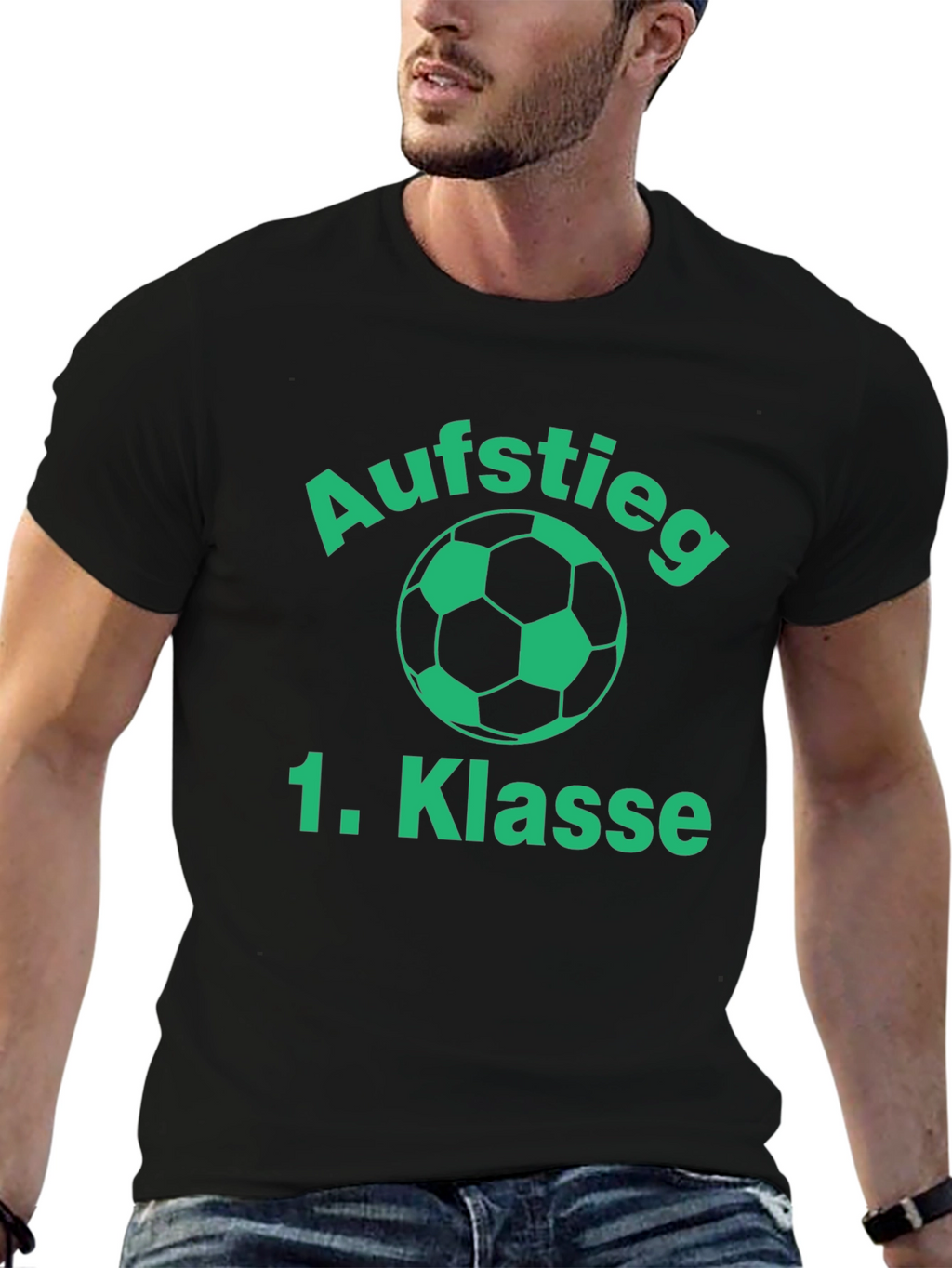 Aufstieg 1. Klasse Soccer T-Shirt - Black