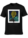 Abstract Forest Print Black Tee
