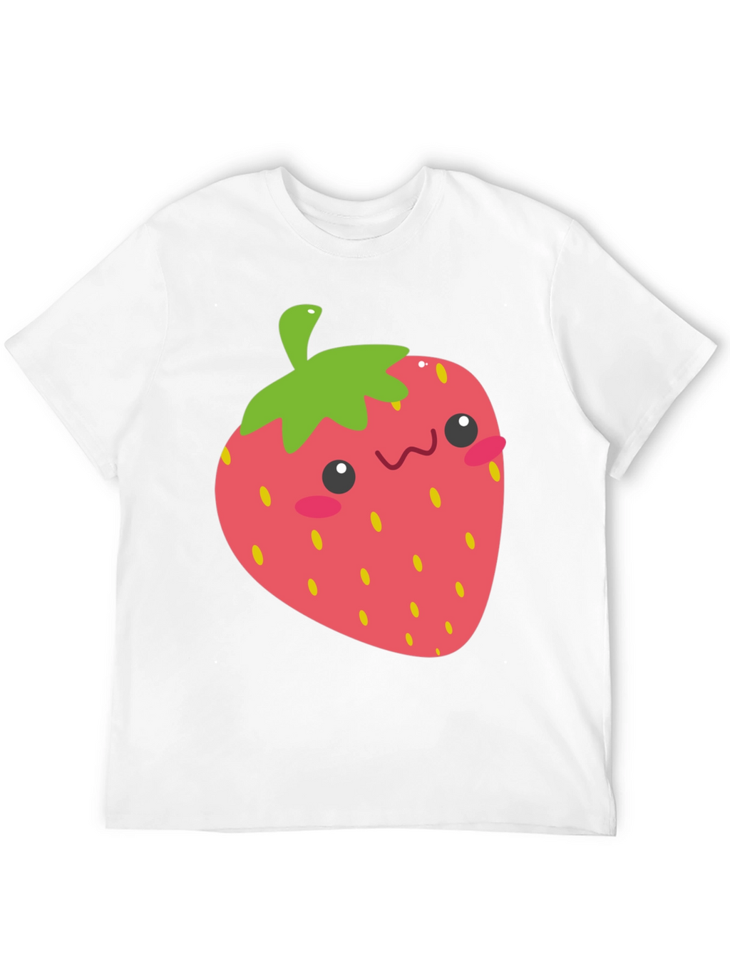Cute Strawberry Graphic Tee - Black Cotton T-Shirt
