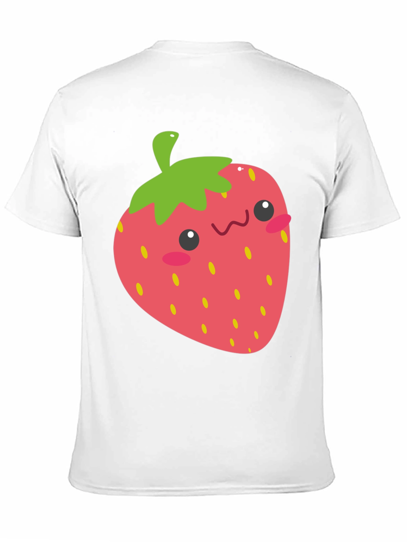 Cute Strawberry Graphic Tee - Black Cotton T-Shirt