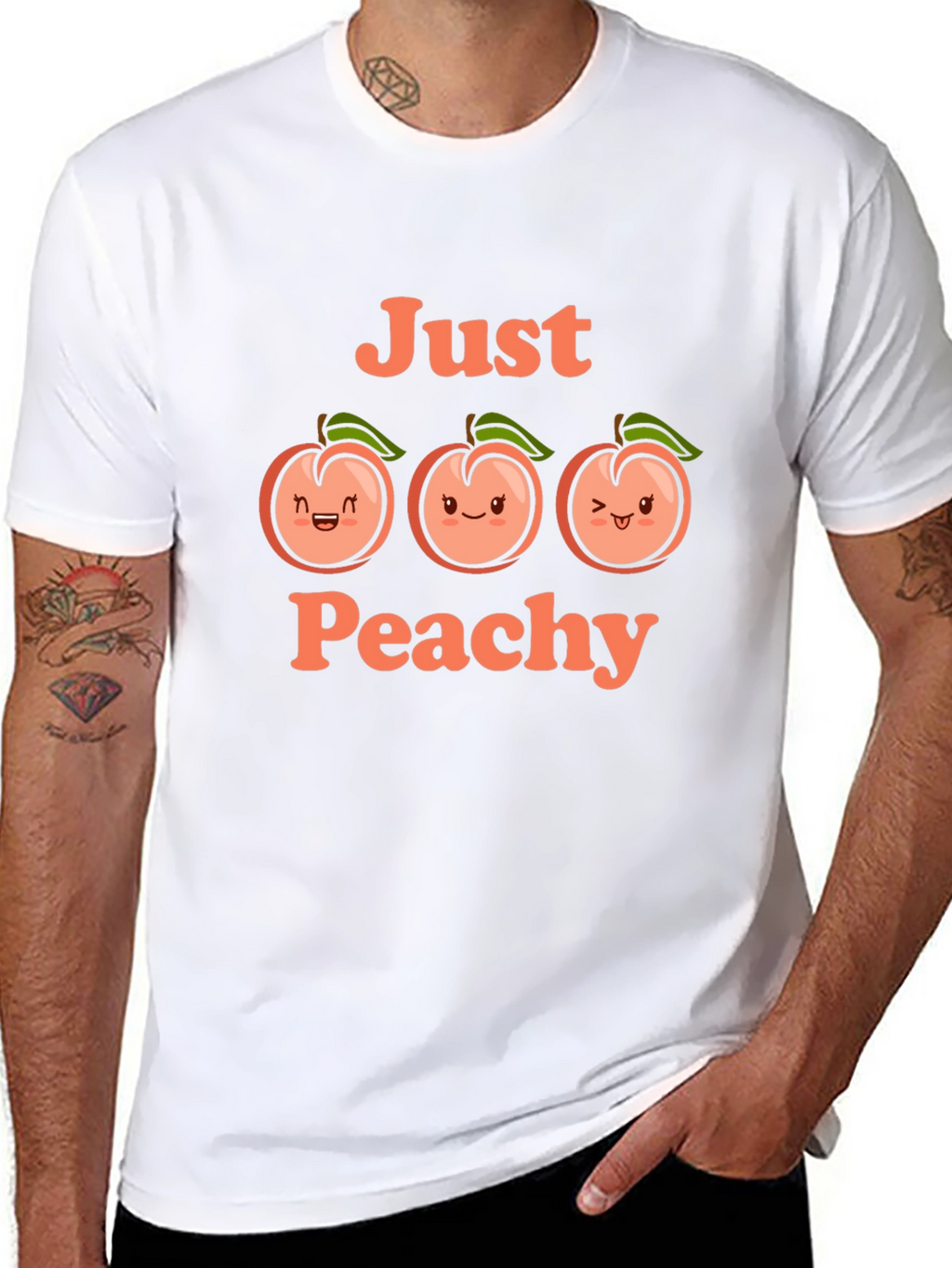 Just Peachy Graphic Tee - Cute Fruit T-Shirt