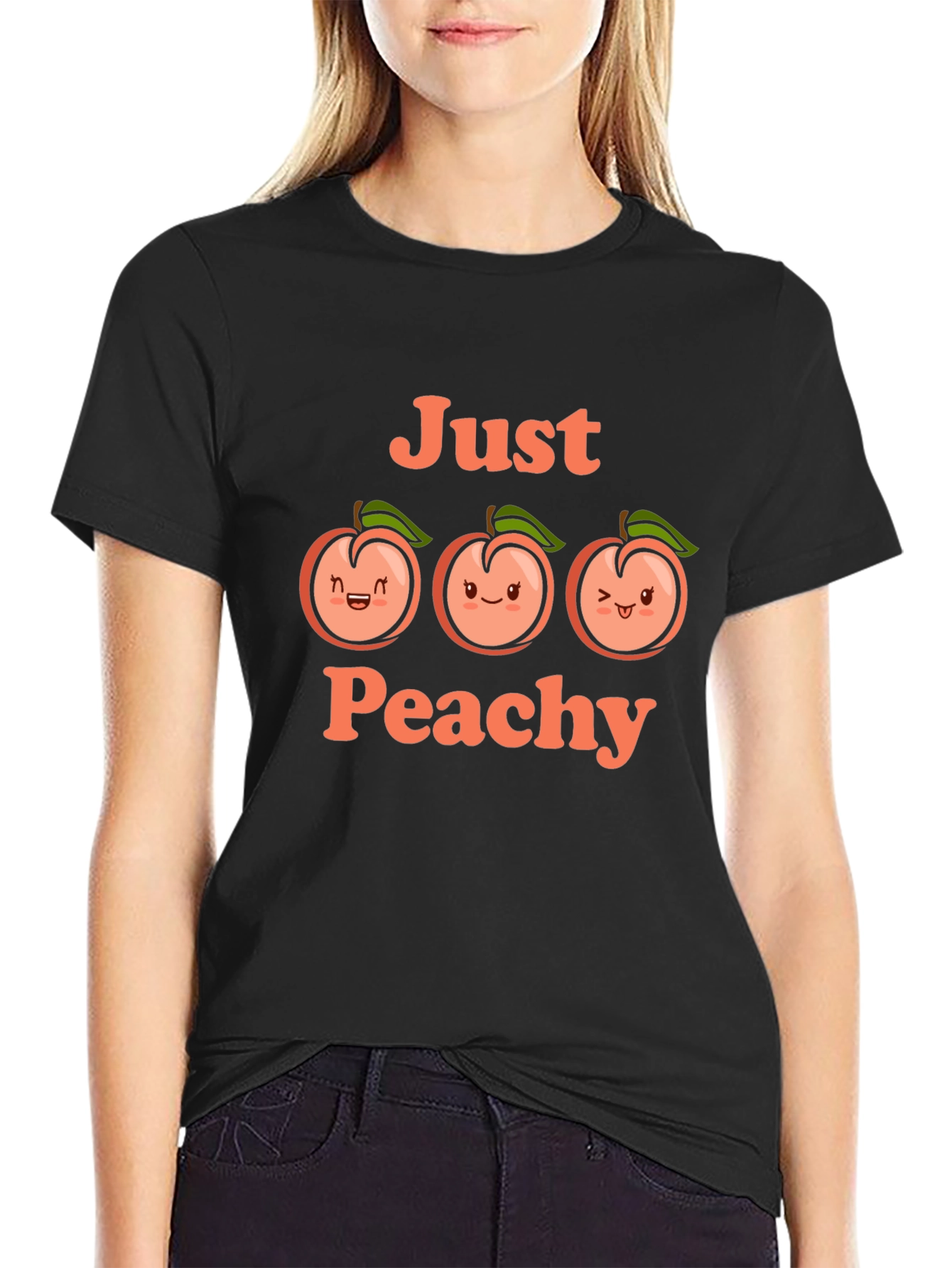 Just Peachy Graphic Tee - Cute Fruit T-Shirt