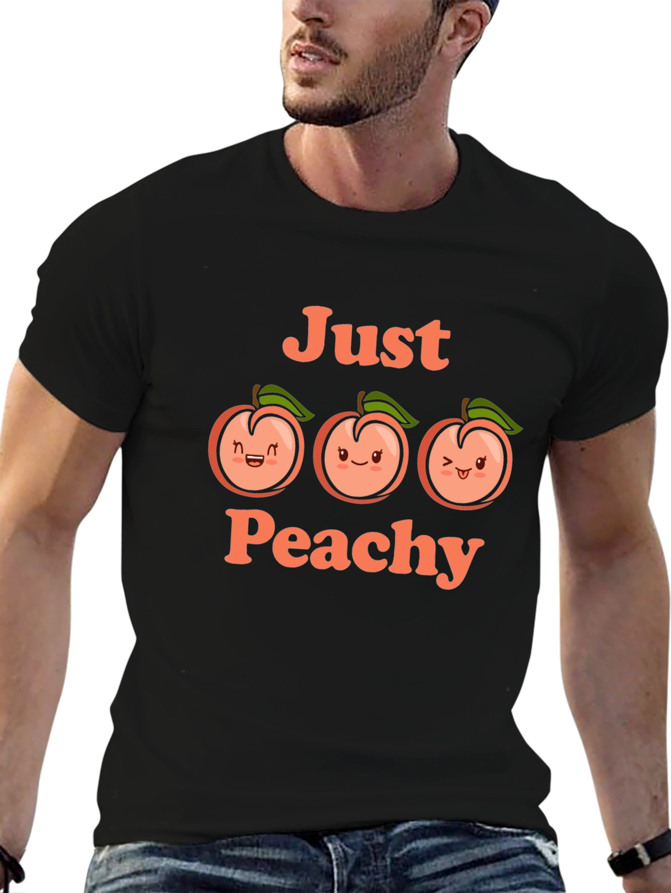 Just Peachy Graphic Tee - Cute Fruit T-Shirt