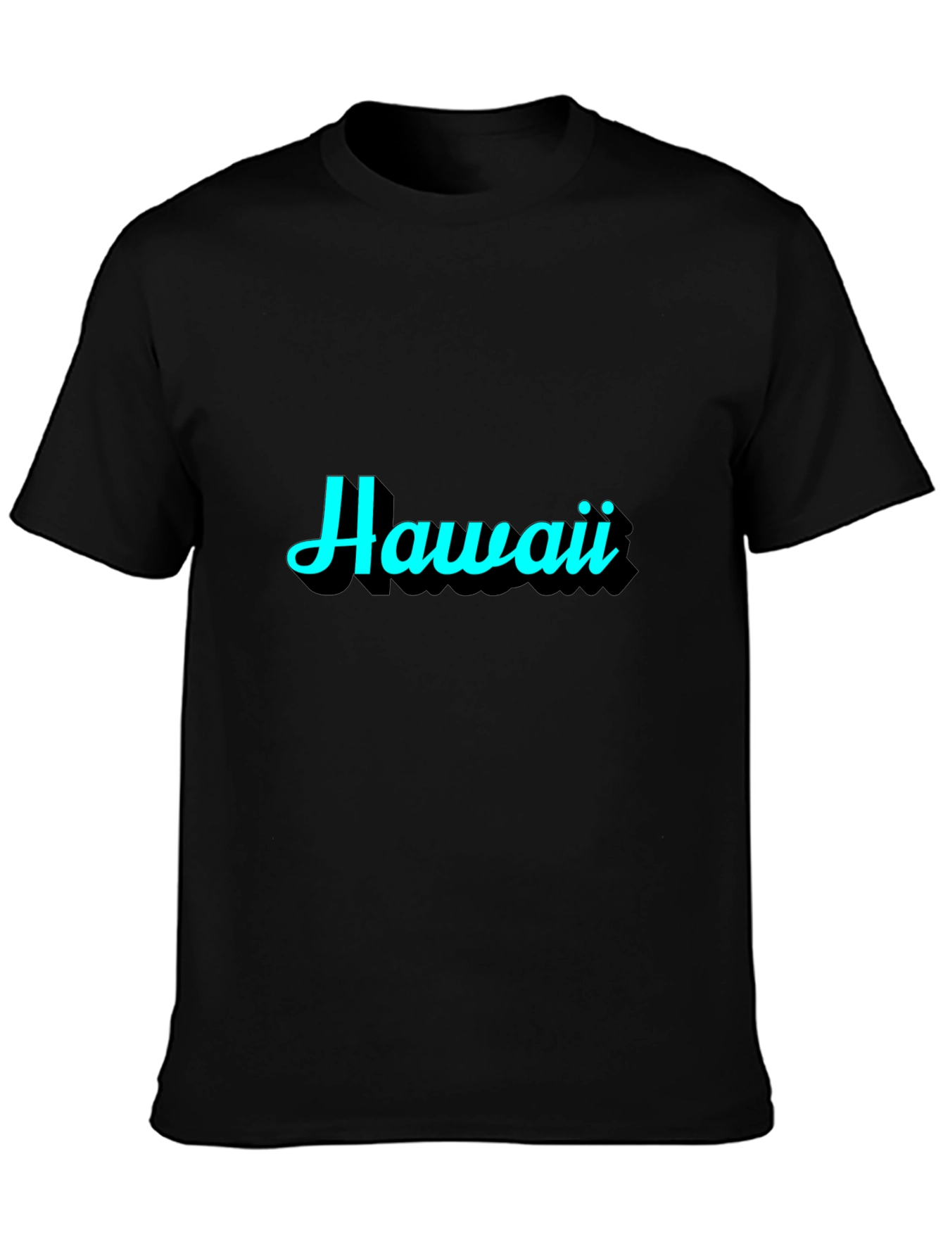 Hawaii Graphic Print Black T-Shirt