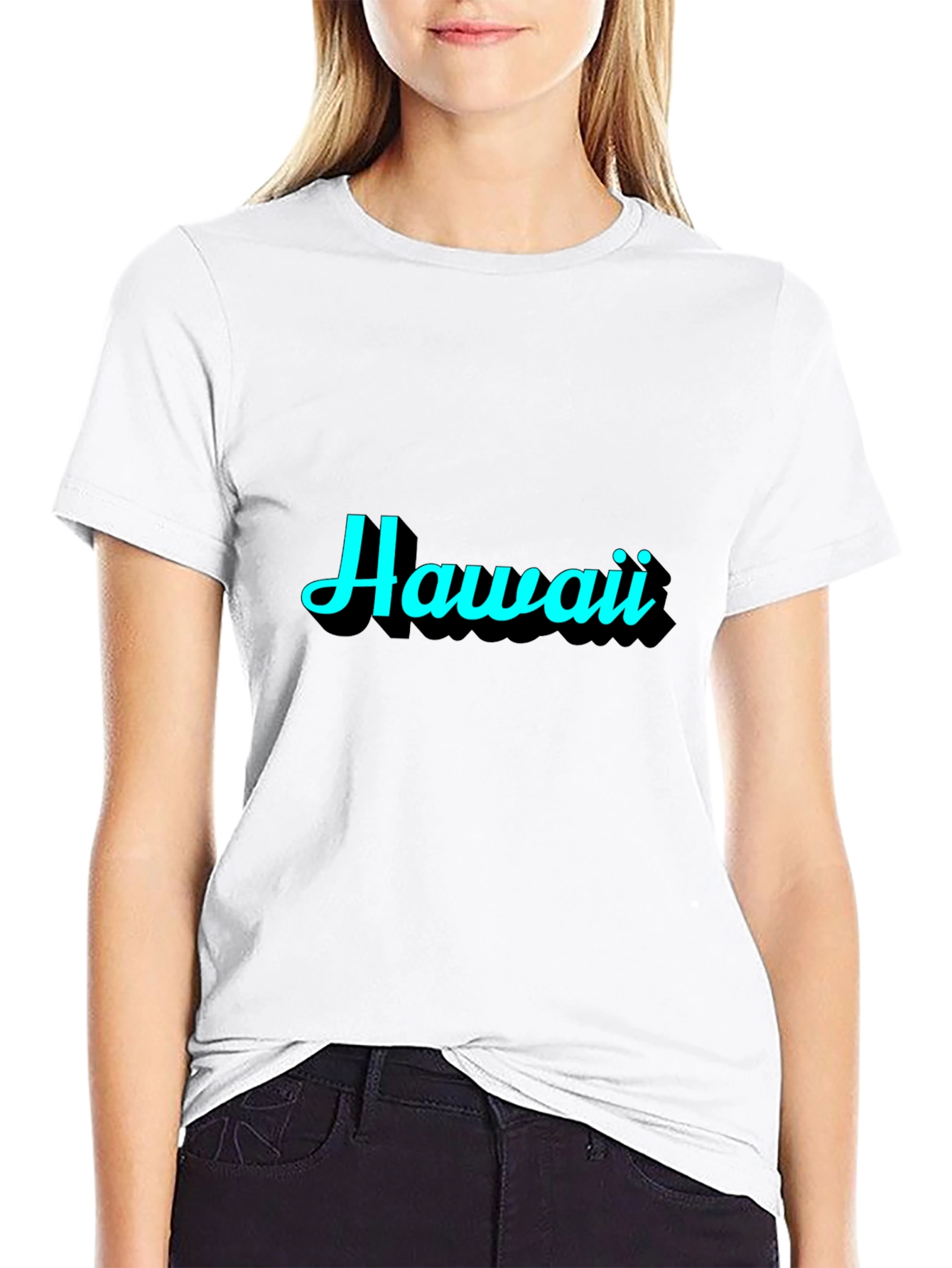Hawaii Graphic Print Black T-Shirt