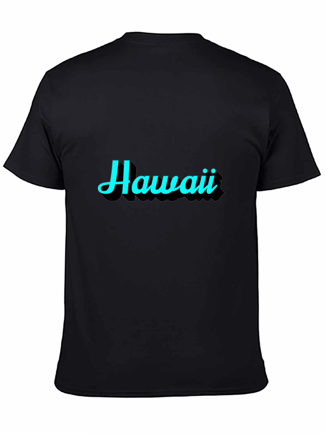 Hawaii Graphic Print Black T-Shirt