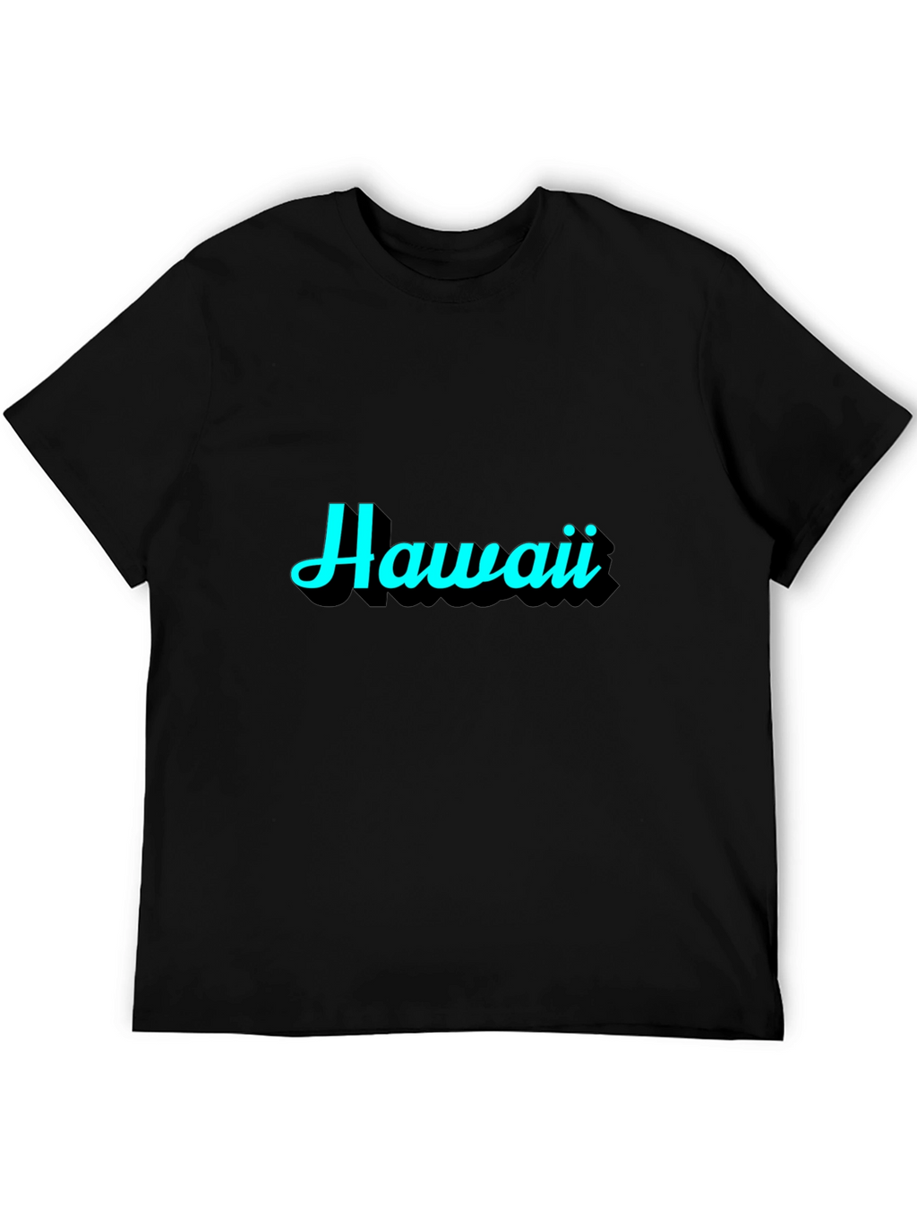 Hawaii Graphic Print Black T-Shirt