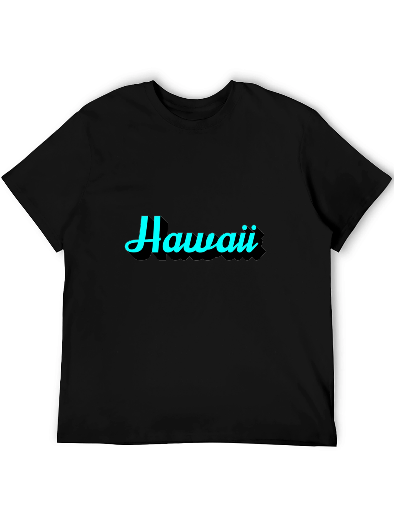 Hawaii Graphic Print Black T-Shirt
