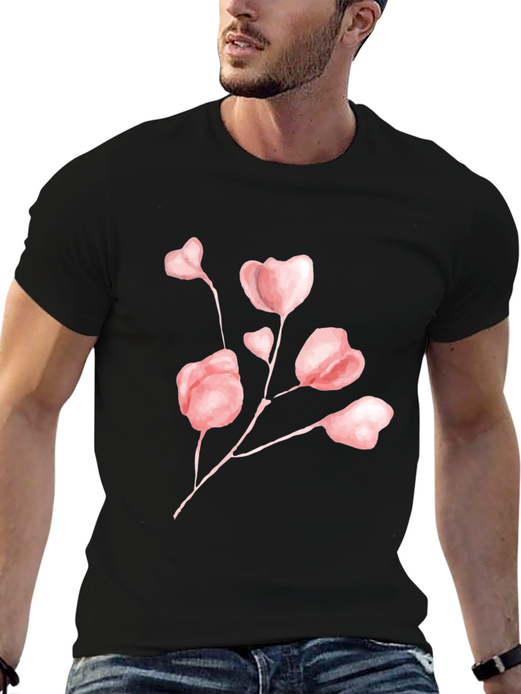 Floral Graphic Print Crew Neck T-Shirt