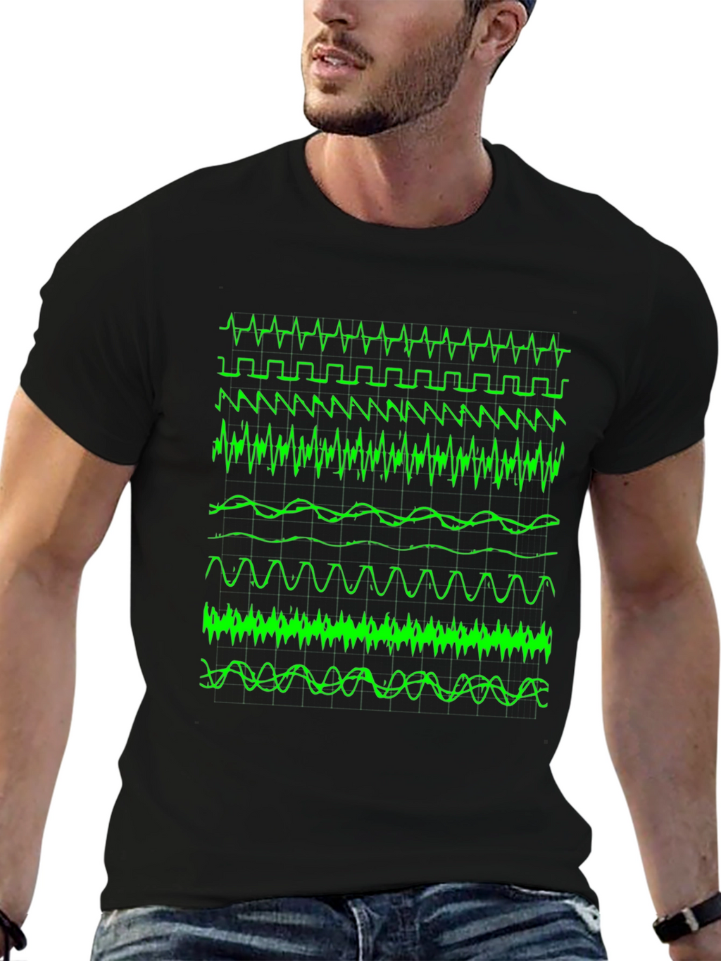Oscilloscope Waveform Graphic Tee - Geek Chic