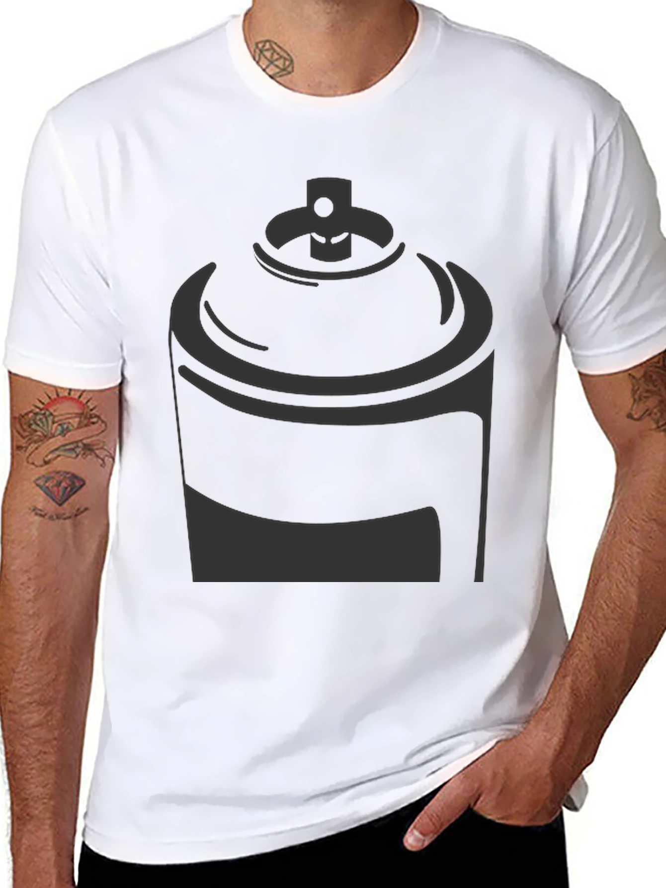 Spray Paint Can Graphic Tee - Stylish Black T-Shirt