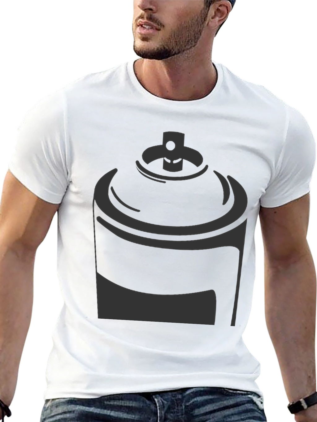 Spray Paint Can Graphic Tee - Stylish Black T-Shirt