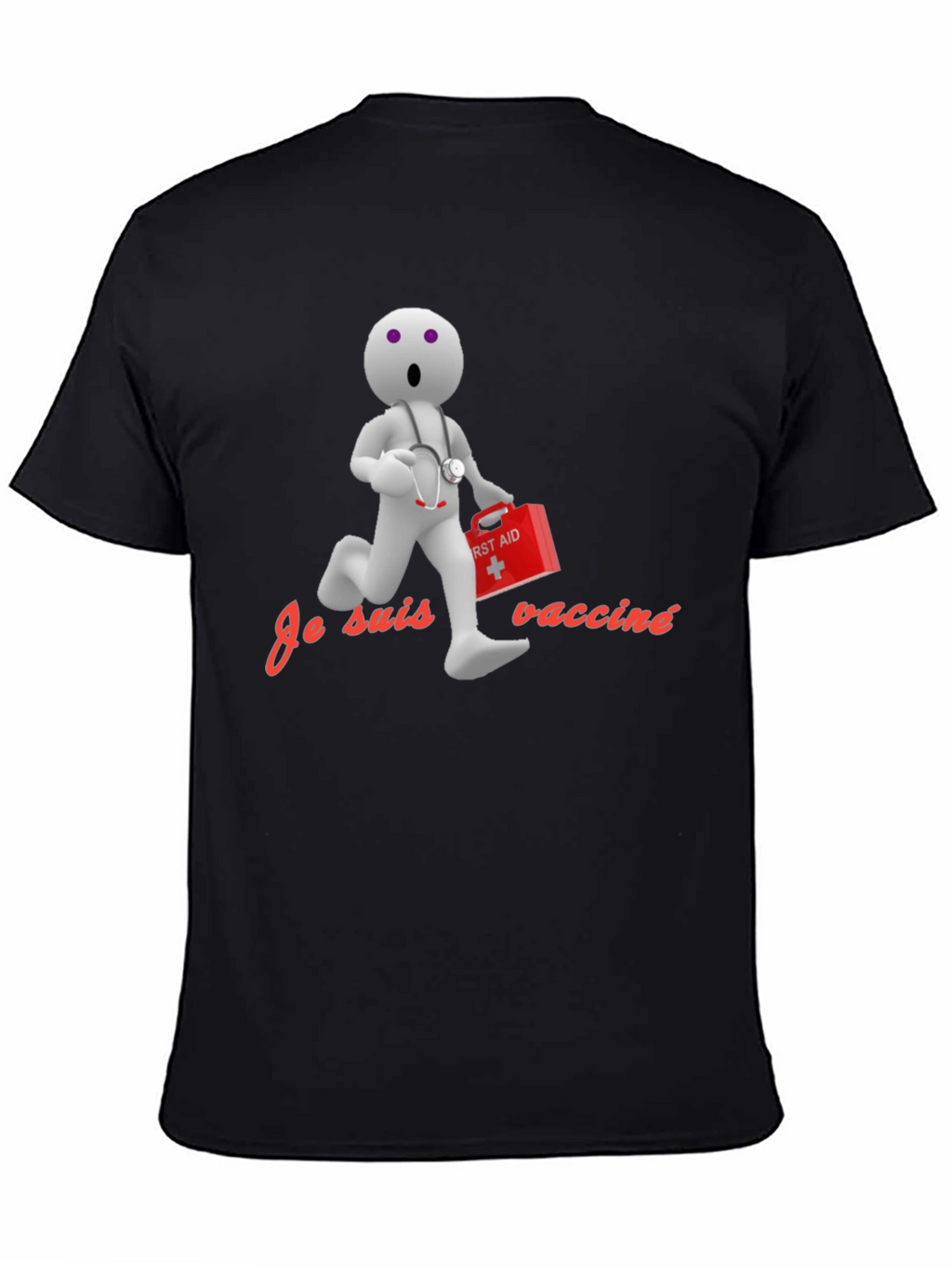 Vaccinated Cartoon Doctor T-Shirt - Novelty Design