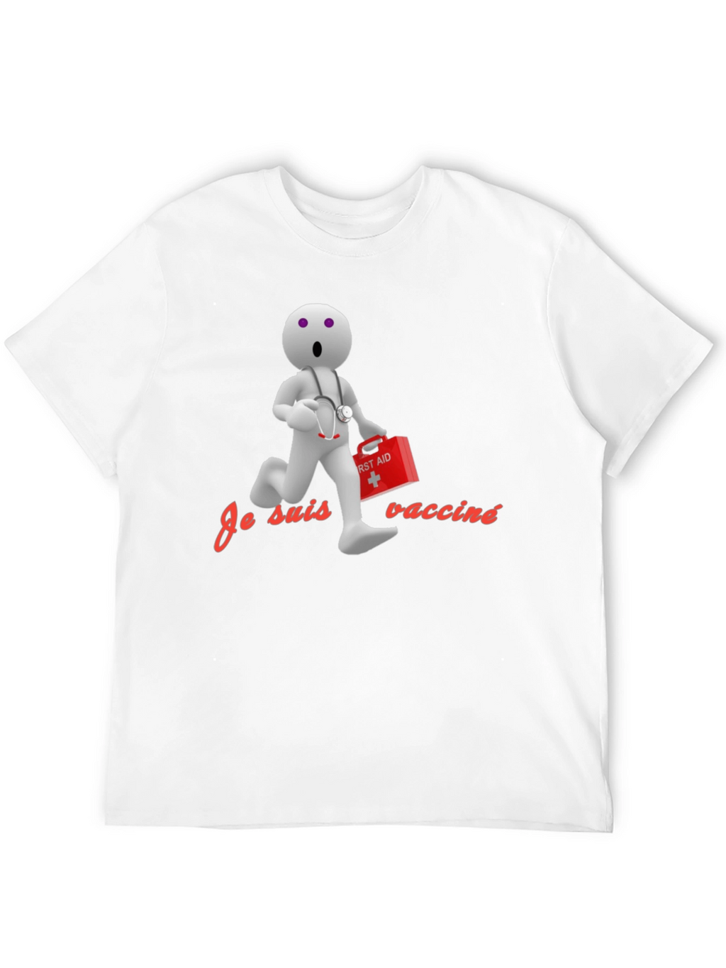 Vaccinated Cartoon Doctor T-Shirt - Novelty Design