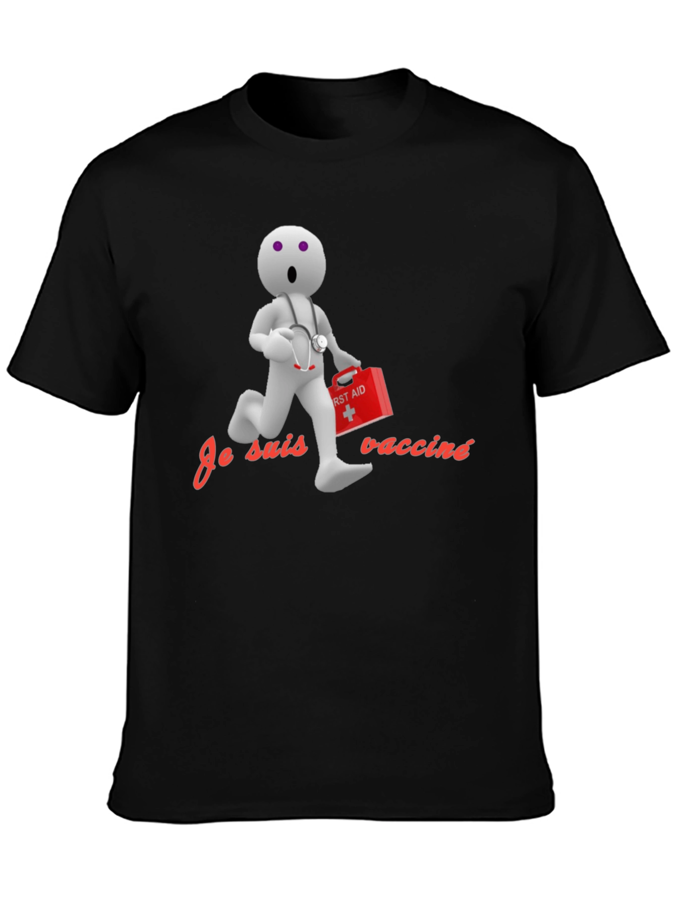 Vaccinated Cartoon Doctor T-Shirt - Novelty Design
