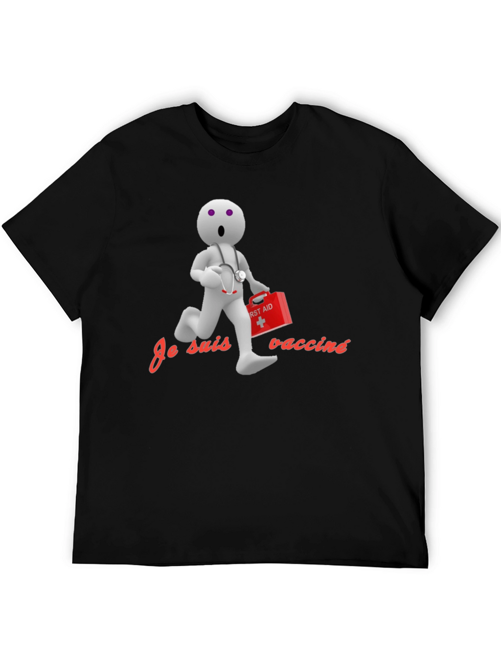 Vaccinated Cartoon Doctor T-Shirt - Novelty Design