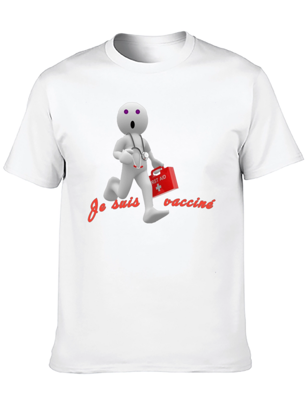 Vaccinated Cartoon Doctor T-Shirt - Novelty Design