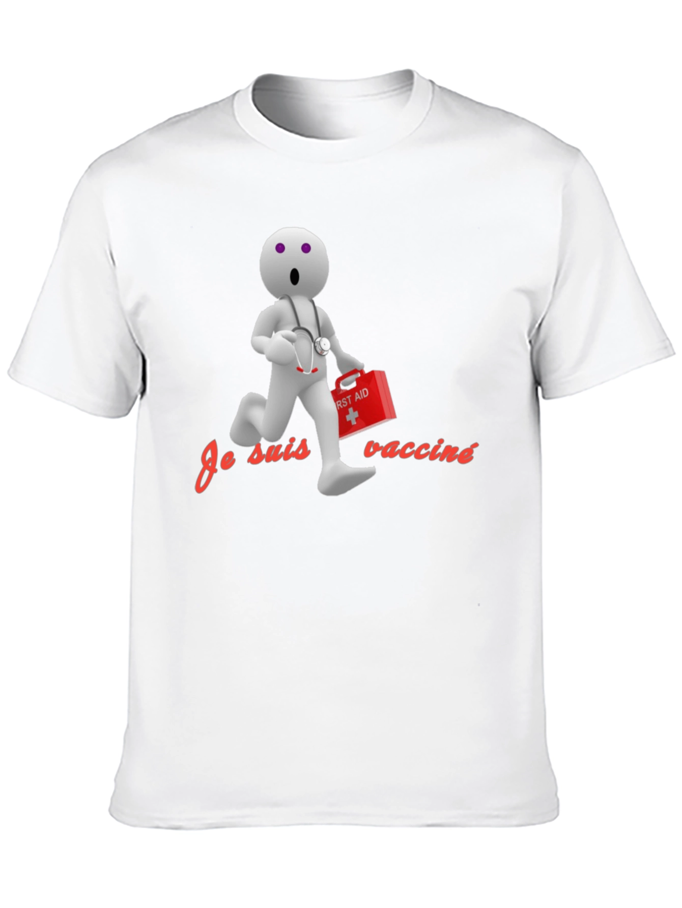 Vaccinated Cartoon Doctor T-Shirt - Novelty Design
